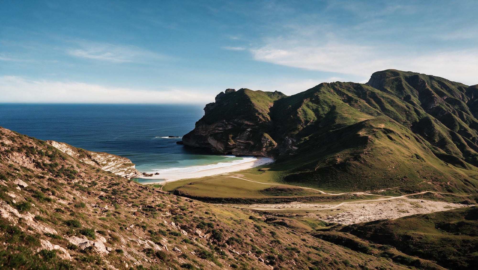 The Dhofar mountains meeting the Arabian Sea on the Salalah coast